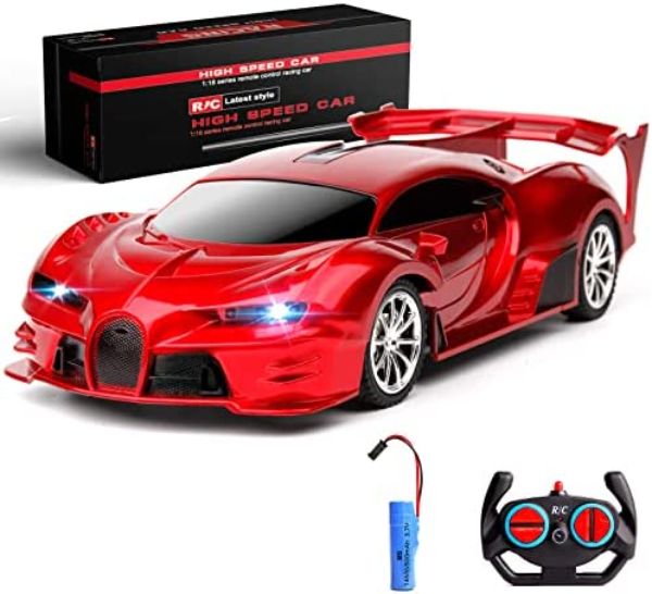 NC22304 1-18 2.4Ghz Remote Control Car with Rechargeable High Speed Radio Control - Red