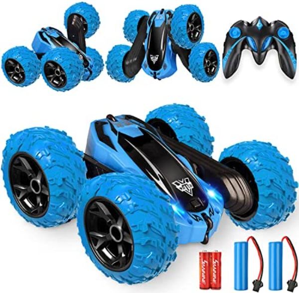 NC22325 4WD 2.4GHz KKONES Remote Control Car with Electric Race Stunt Double Sided & 360 deg Rolling Rotating Rotation - Blue
