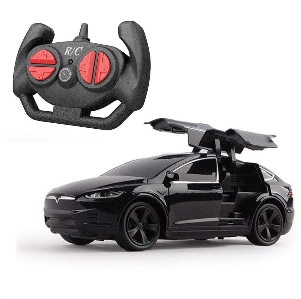 NC22355 Evsnirt Tesla Can Open The Door 4 Channel Remote Control Car - Black