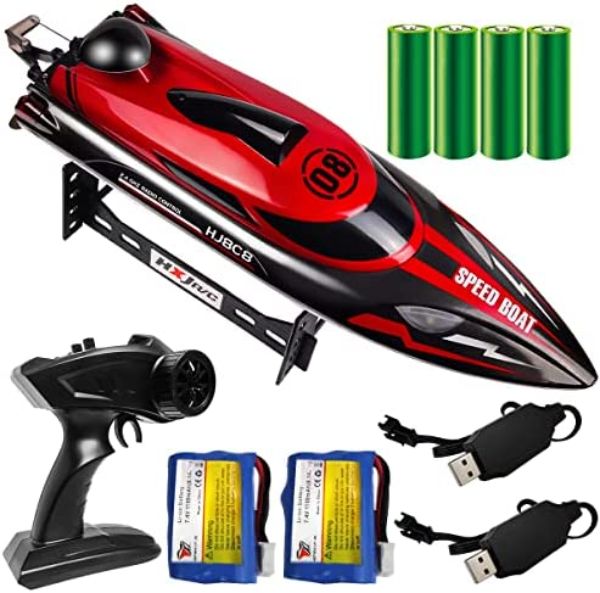 NC21702 2.4Ghz 20 Plus MPH HONGXUNJIE Radio Control Boat with High Speed Remote Control - Red