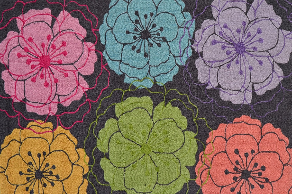 Picture of The Rug Market 71278B 2.8 x 4.8 ft. Zelda Floral Area Rug - Grey
