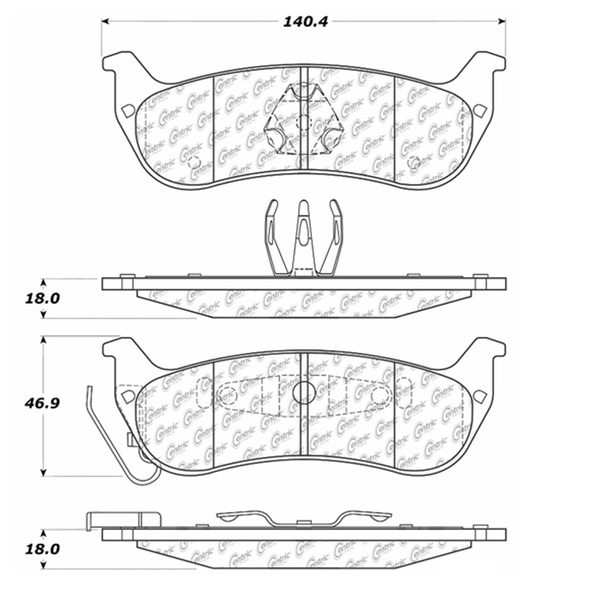 104.1792 Posi Quiet 380 mm Front Disc Metallic Front Brake Pads for 2015 Ford Mustang GT
