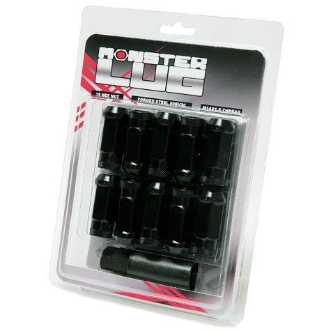 14 x 1.50 in. Black Monster Locking Lug Nut - Set of 4