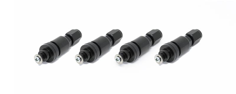 TS-SU-558BK-4 Billet TPMS Valve Stem Kit for 2008 Plus Subaru Legacy Impreza WRX-STI, Black