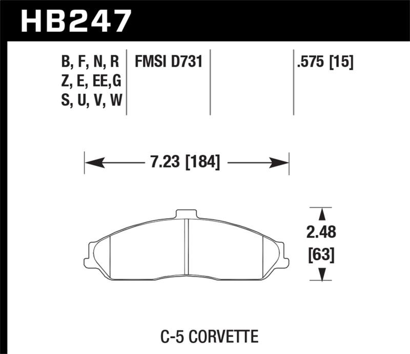 Hawk Performance HB247B.575 Front Brake Pads for 2008-2009 Cadillac XLR Platinum HPS 5.0