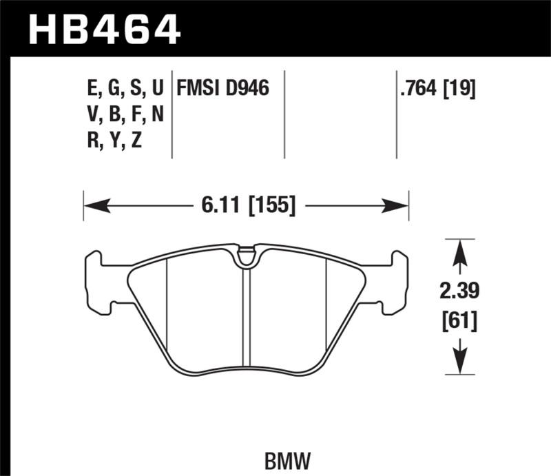 Front Brake Pads for 2001-2006 BMW 330Ci HPS 5.0