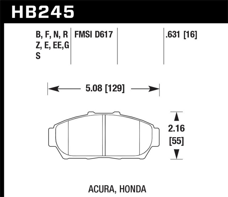 Race Front Brake Pads for 1994-2001 Acura Integra Blue 9012