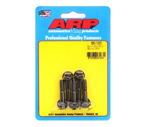 660-1003 M6 x 1.00 x 30 Hex Black Oxide Bolts