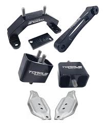 TS-SU-123SB-PL Engine & Transmission Mount Kit with Mount Plates for 2002-2014 Subaru WRX & 2004 Plus Subaru STI