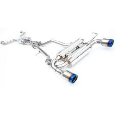 Silver Sport & Red Sport Gemini Rolled Titanium Tip Cat-back Exhaust for 2017 Plus Infiniti Q60 3.0 TT