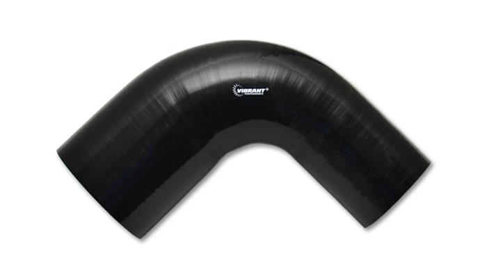 3.5 x 4 x 3.5 in. 90 deg Long Gloss Transition Elbow for 1979 Silicone Connectors - Black