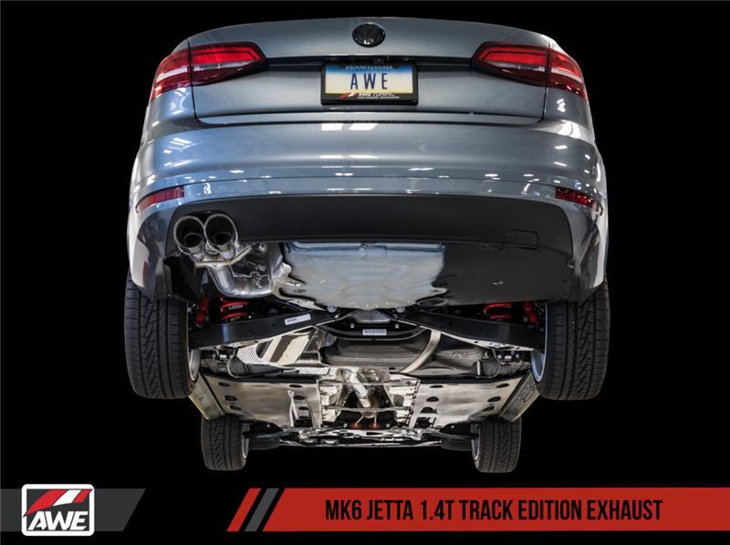 Exhaust with Chrome Silver Tips for 2009-2014 Volkswagen Jetta Mk6 1.4T Track Edition