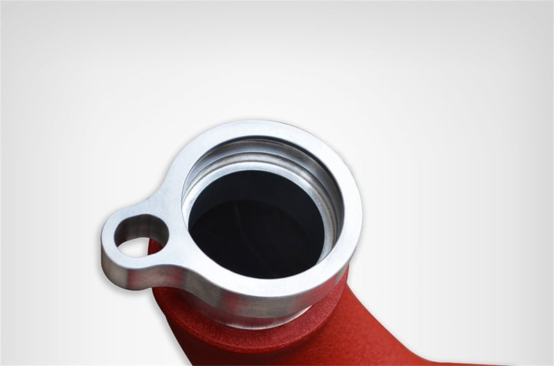 SES1116ICPWR L6 Twin Turbo Aluminum Charge Pipe with Red Wrinkle for 2015-2016 BMW M3-& F80-M4 F82-83 3.0L 2 Piece