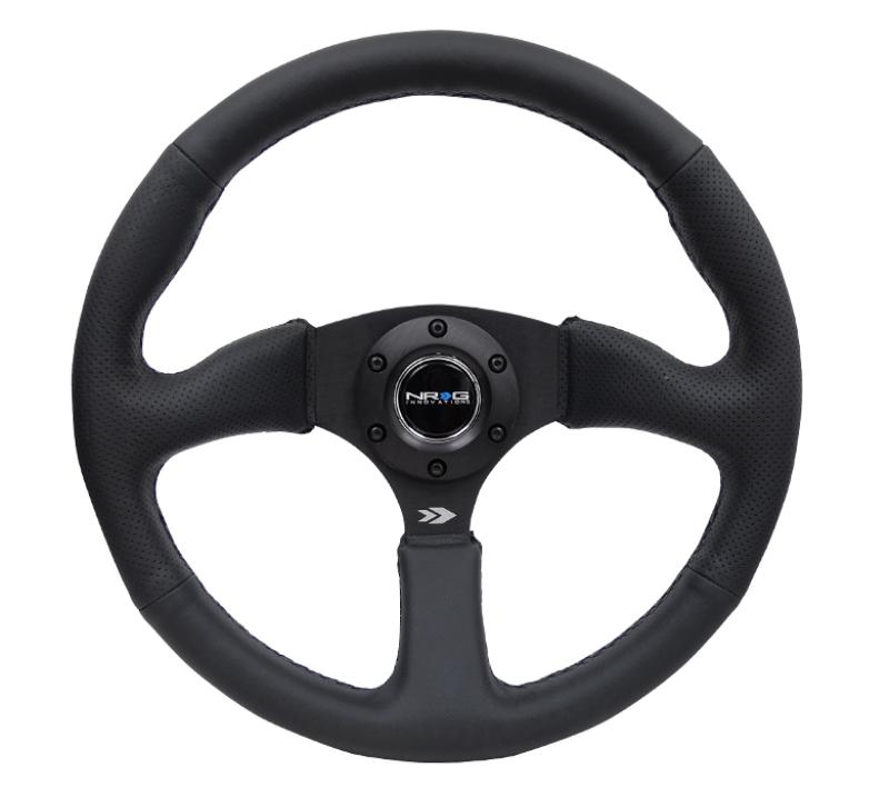 Picture of NRG RST-023MB-R Reinforced Steering Wheel & Leather Comfort Grip with 5 mm Spokes&#44; Matte Black