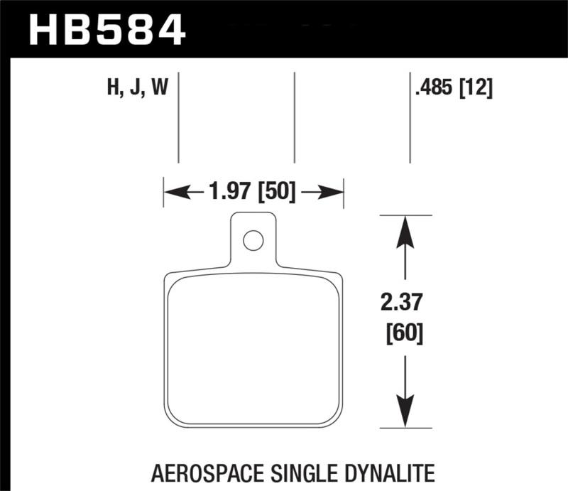 Hawk Performance HB584F.485 12 mm Aerospace Single Dynalite Thickness HPS Street Brake Pads for Subaru Forester