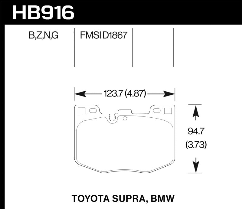 Hawk Performance HB916G.740 DTC-60 Front Brake Pads for 2020 Toyota Supra & 2019-2020 BMW Z4