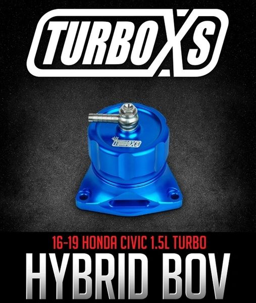 Turbo XS  Turbo Hybrid BOV Valve for 2016-2019 Honda Civic Sport 1.5L Turbo & 2017-2019 Civic Si 1.5L, Blue