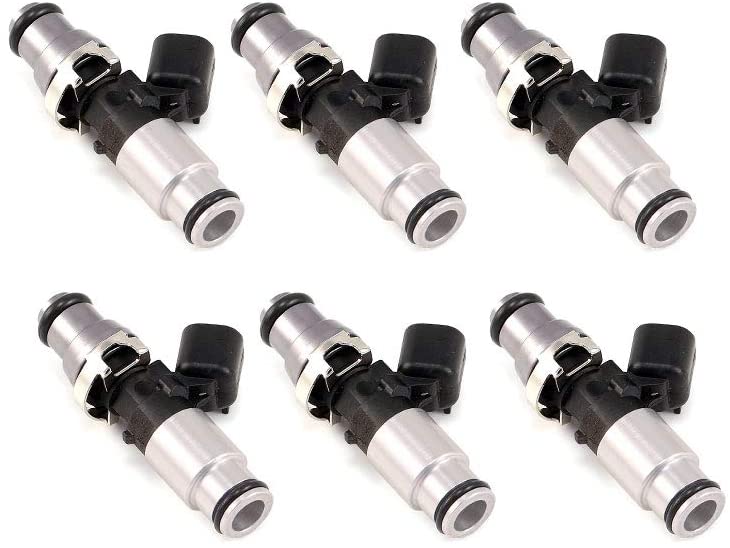 Picture of Injector Dynamics 1050.60.14.14B.6 14 mm 1050X Injectors Adaptor Top & Bottom Adapter&#44; Silver & Grey - Set of 6