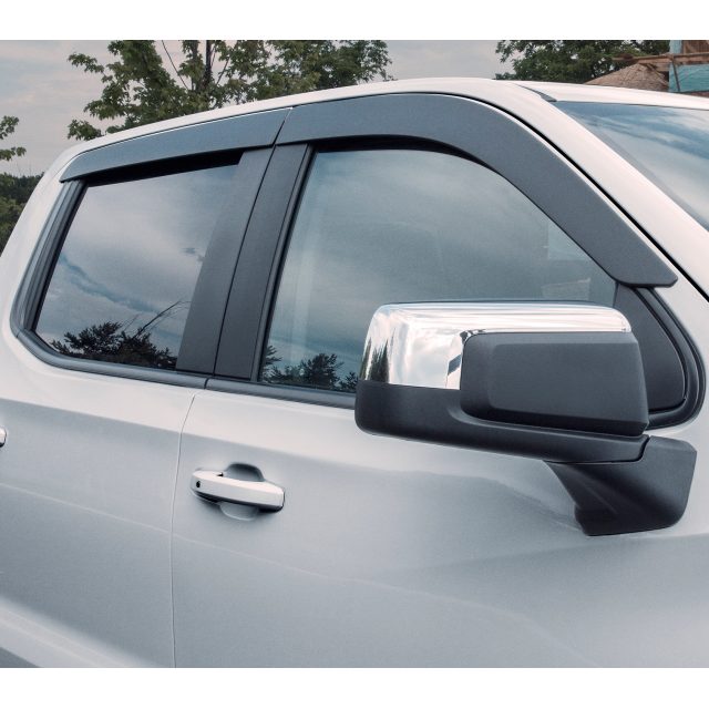 Picture of EGR 571891WB Double Cab In-Channel Window Visors for 2019 Chevy 1500&#44; Dark Smoke