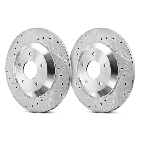 Powerstop AR8142XPR Rear Evolution Drilled & Slotted Rotors for 1994-04 Ford Mustang - Set of 2