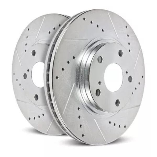 Powerstop AR8609XPR Evolution Zinc Coated Drilled & Slotted Brake Rotor Pair for 1999-2000 Cadillac Escalade