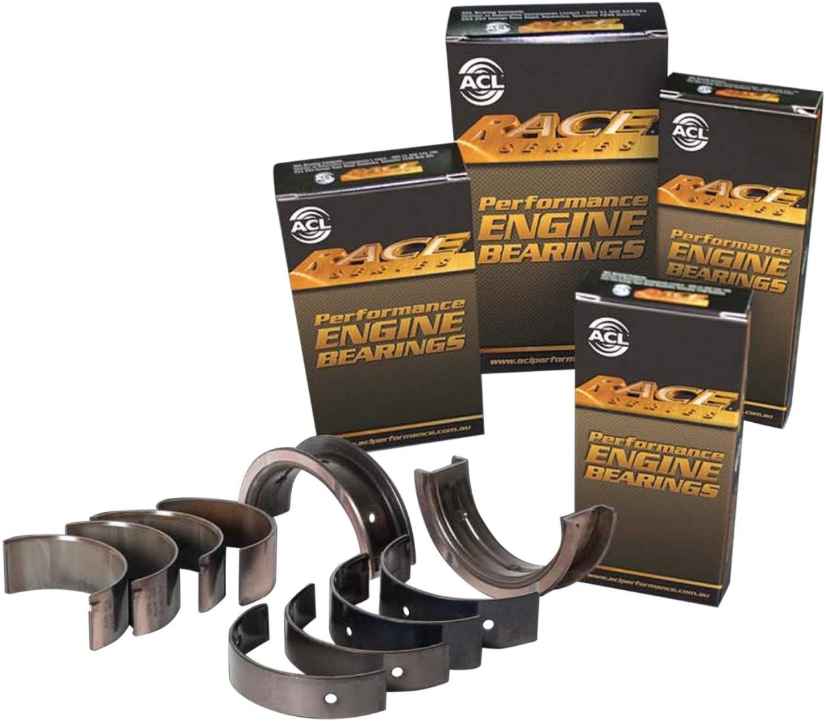 Picture of ACL 5M1144H-.25 0.25 mm 6 Bolt 1st Generation DSM Oversized High Performance Main Bearing Set for Mitsubishi 4G63 & 4G64