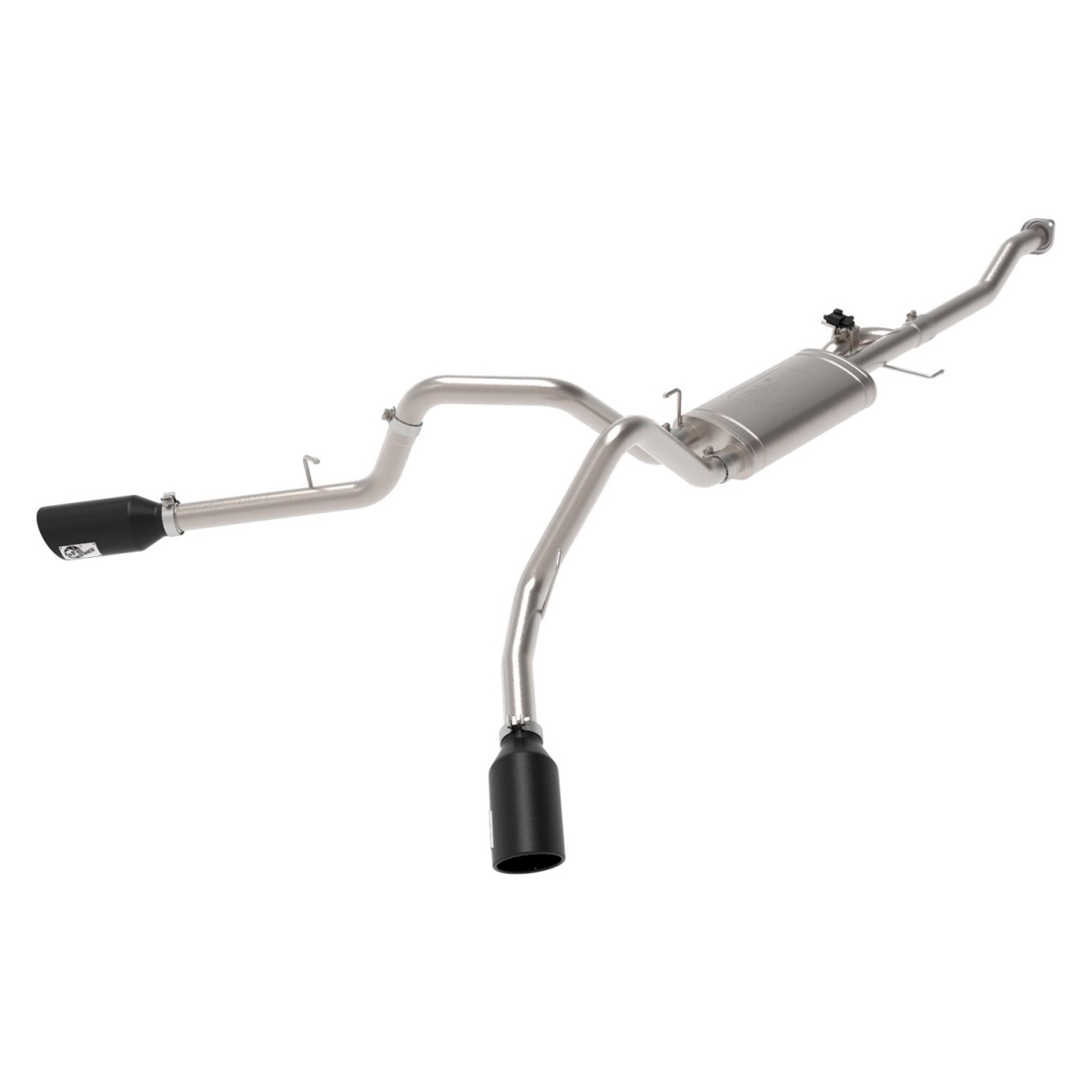 Picture of AFE 49-33123-B 304 SS Cat-Back Exhaust System with Split Side Exit for 2015-2020 Ford F-150 V6 2.7L-3.5&#44; Black Tips