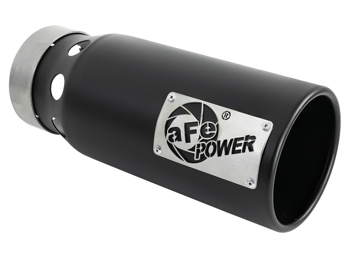 AFE Power 49T40501-B122 4 Inlet x 5 Outlet x 12 in. Saturn 4S-4 in Stainless Steel Intercooled Exhaust Tip, Black