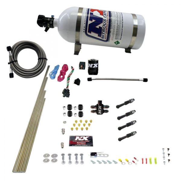 Nitrous Express 93046-10 Dry Direct Port Nitrous 4 Cycle with 10 lbs Bottle Kit