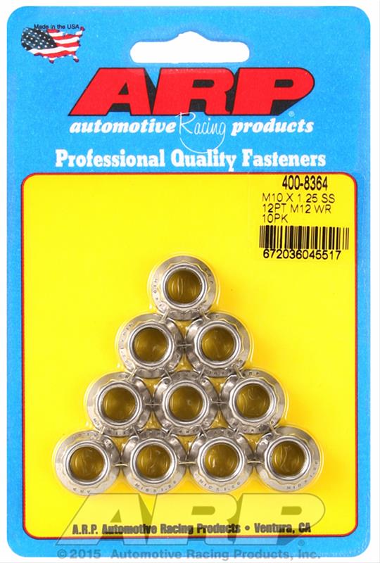 400-8364 M10 x 1.25 Stainless steel 12 Points Nut Kit, Pack of 10