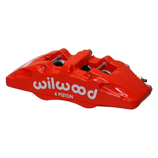 Picture of Wilwood 120-13430-RD 6A 5.25 in. R-H Forged Dynapro Caliper Mount with 1.62&#44; 1.38 & 1.38 in. Pistons & 0.38 in. Disc - Red
