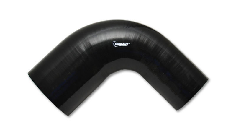 19786 1.5 x 1.75 x 4 in. 90 deg Gloss Black Silicone Transition Elbow
