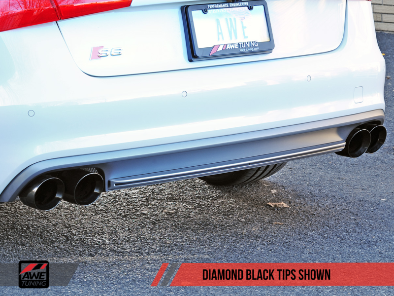 Touring Edition Exhaust with Diamond Tips for Audi C7 & C7.5 S6 4.0T, Black