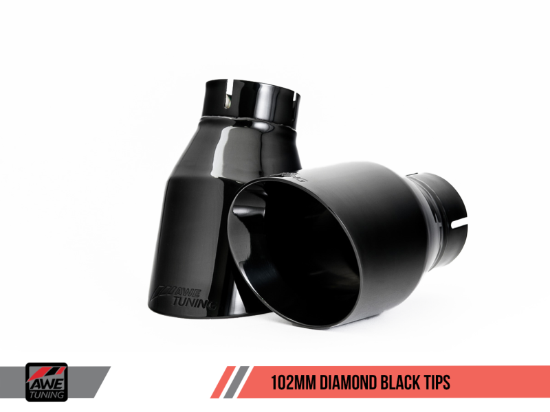 Exhaust System with Diamond Tips for VW MK7 GTI Track Edition, Black