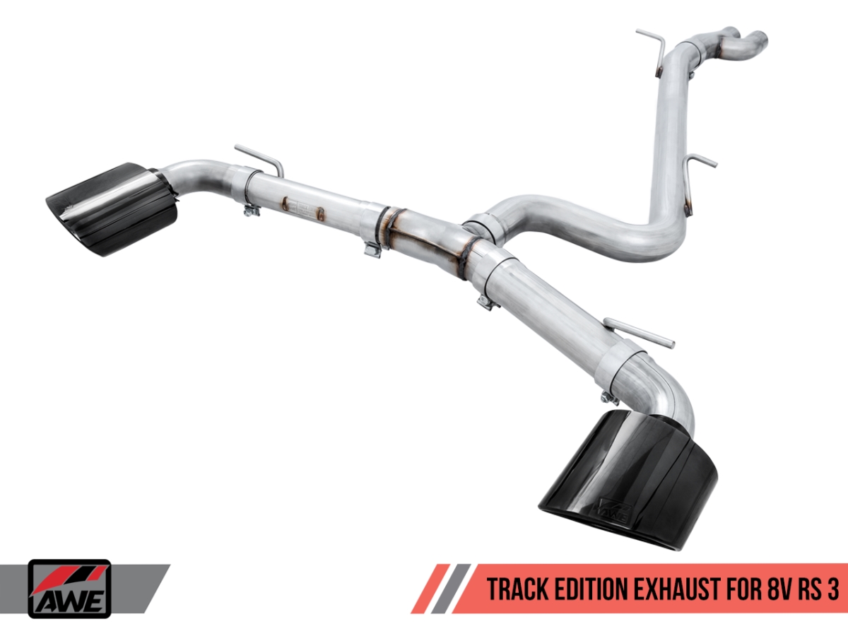 3020-33064 Track Edition Exhaust System with Diamond Tips RS-Style Tips for 2017-2019 Audi RS3 8V, Black