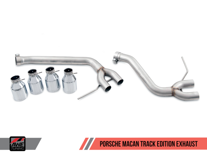 3020-43040 102 mm Porsche Macan Track Edition Exhaust System with Diamond Tips for Audi A3, Black