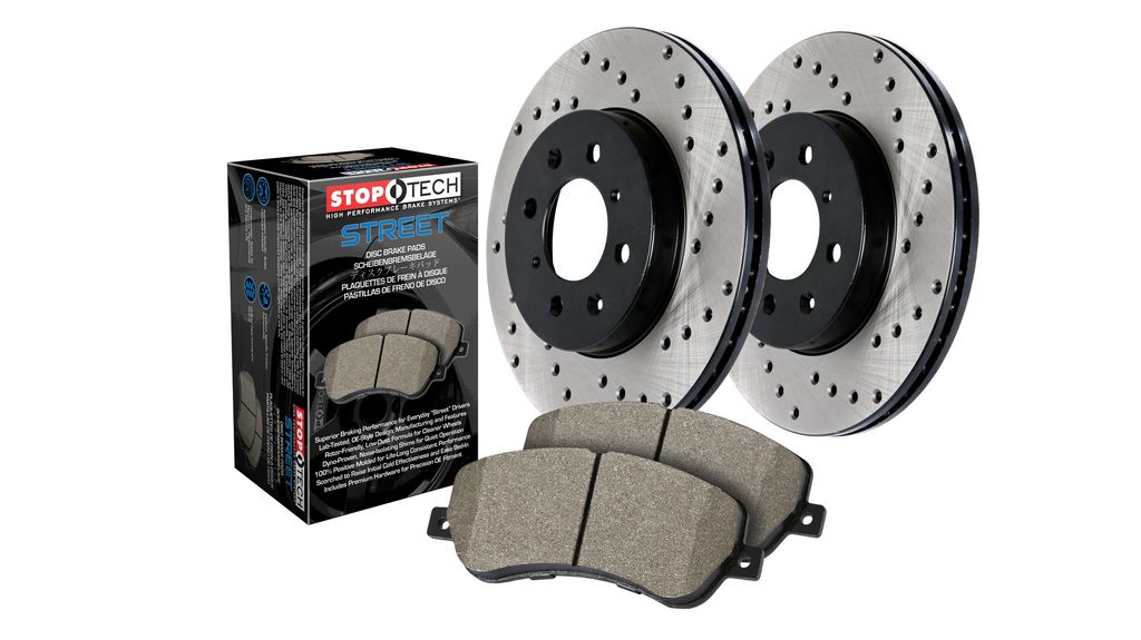 Picture of StopTech 937.42525 Street Axle Pack with Slotted & Rear Brake Kit for 2000 Nissan