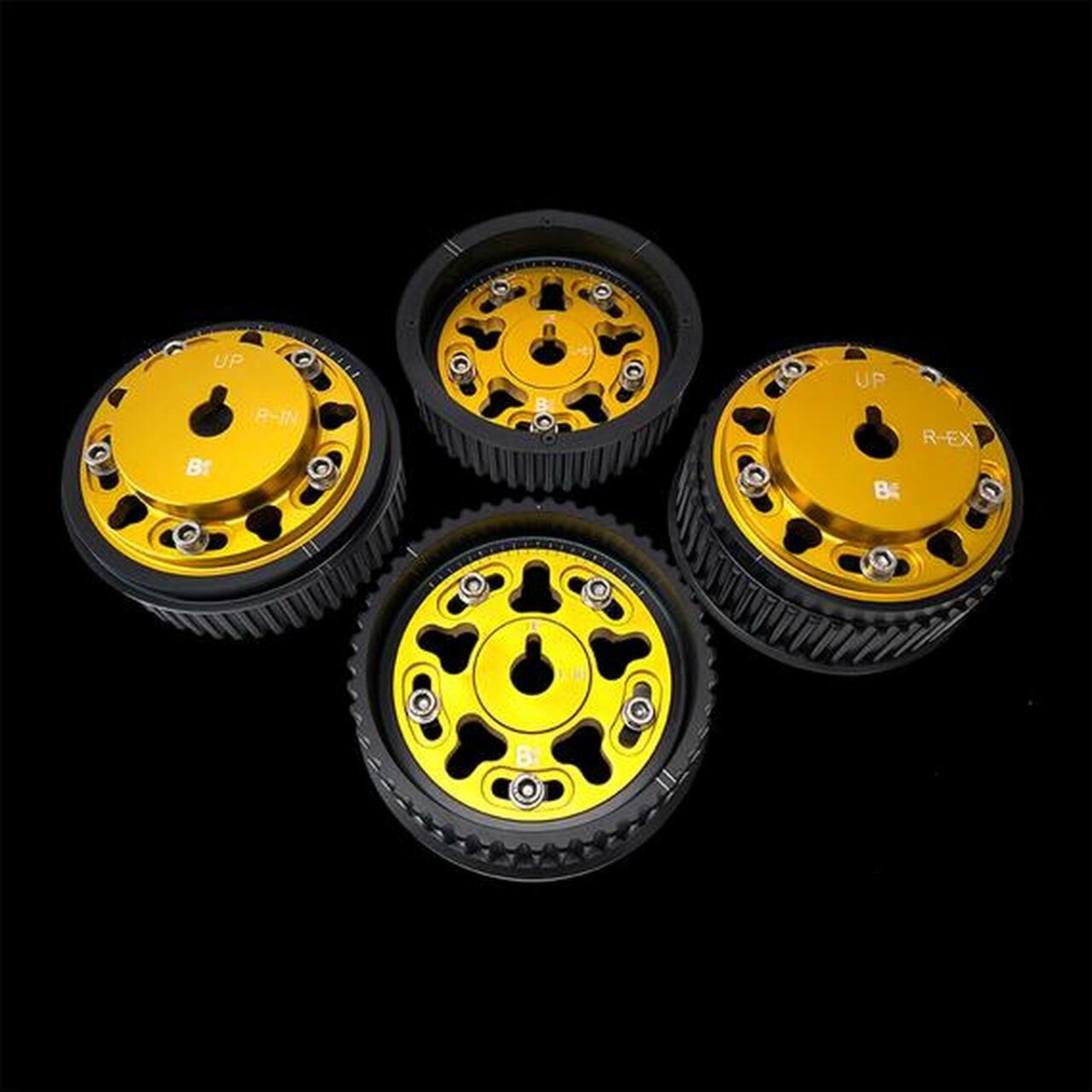 Adjustable Cam Gears Black for Subaru EJ205 & EJ257 - Set of 4