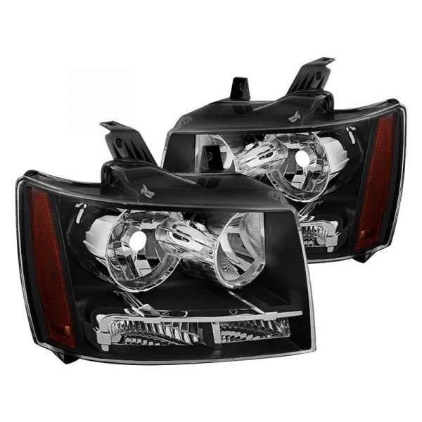 9022777 Black HD-JH-CSUB07-AM-BK Crystal Headlights for 2007-2014 Xtune Chevy Suburban 1500-2500 -  Spyder