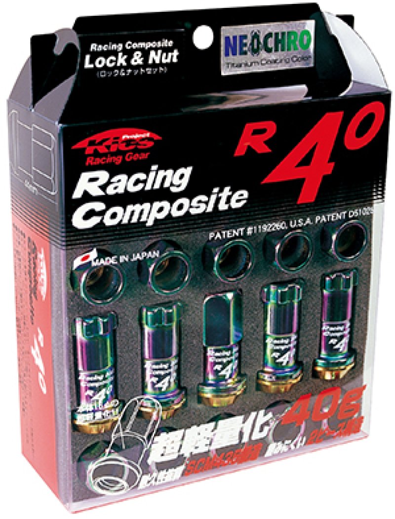 12 x 1.5 R40 Neo Chrome Lug Nuts with 20 Locks