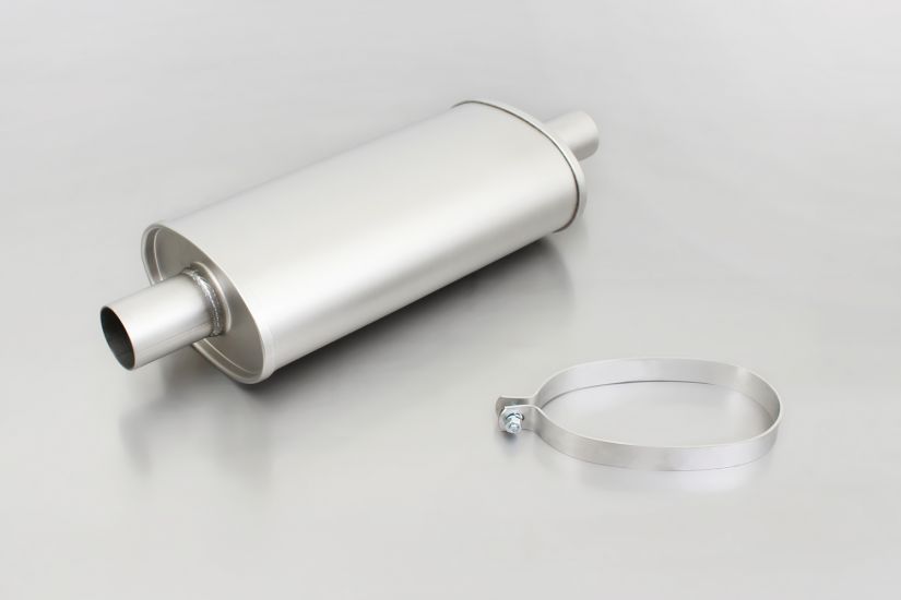 102 mm Angled Straight Cut Chrome with Adjustable Clamp Tail Pipe, Stainless Steel