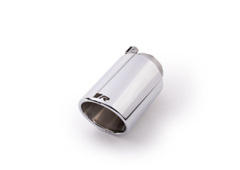 102 mm Angled Rolled Edge Chrome with Adjustable Clamp Tail Pipe, Stainless Steel