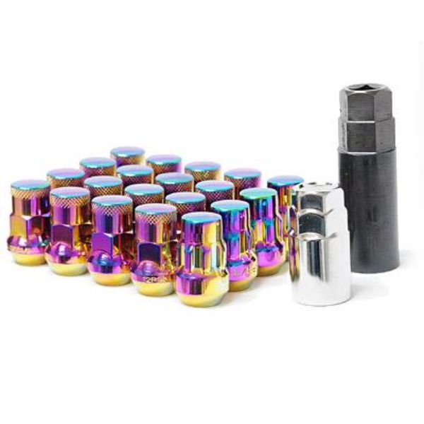 12 x 1.25 in. Muteki SR35 Close End Lug Nuts with Lock Set, Blue - 35 mm