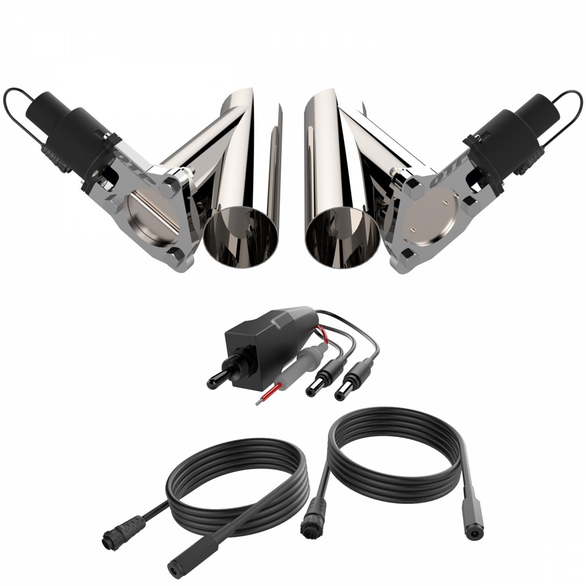 Dual 3 in. Electric Valves, Wiring, 1 Toggle Switch & 2 SS 3 in. Cutouts