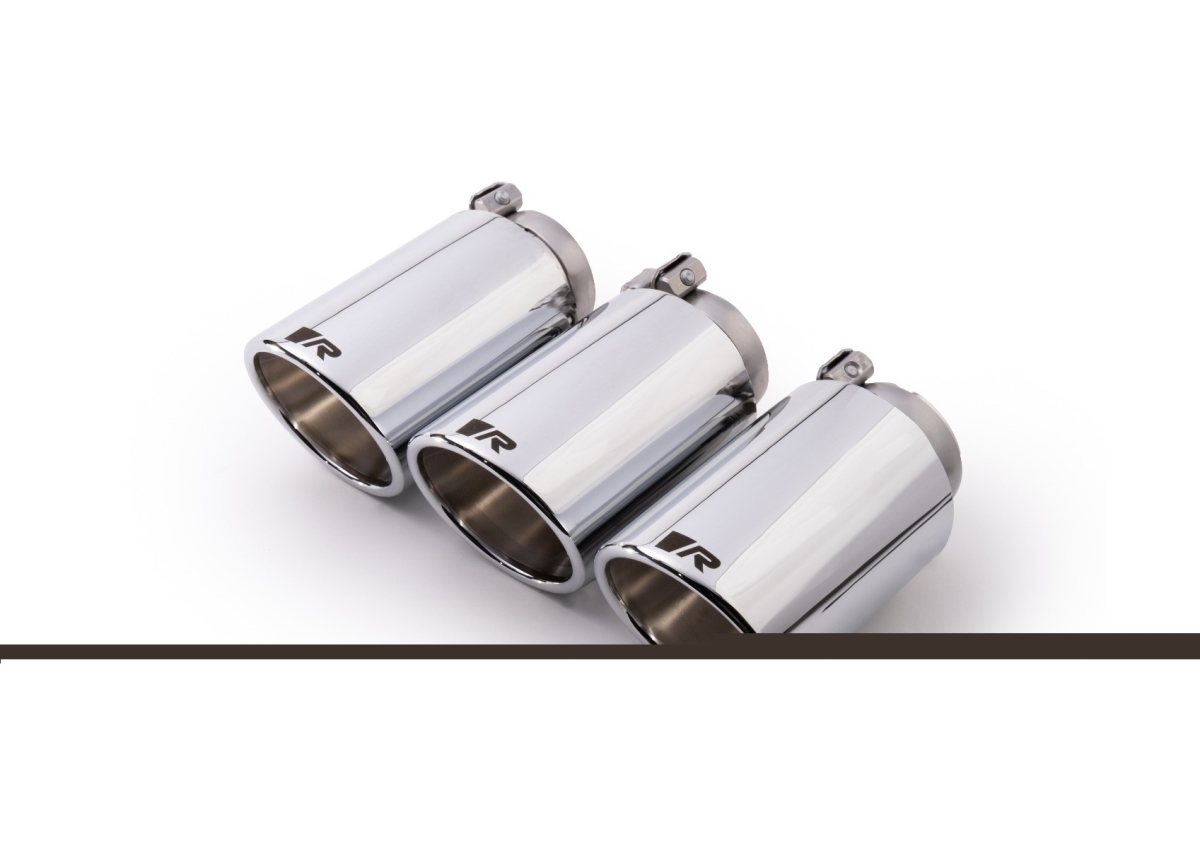 0036 70SR 102 mm Angled Chrome with Adjustable Clamp Tail Pipe Set for 2018 Honda Civic Type-R FK8 2.0T
