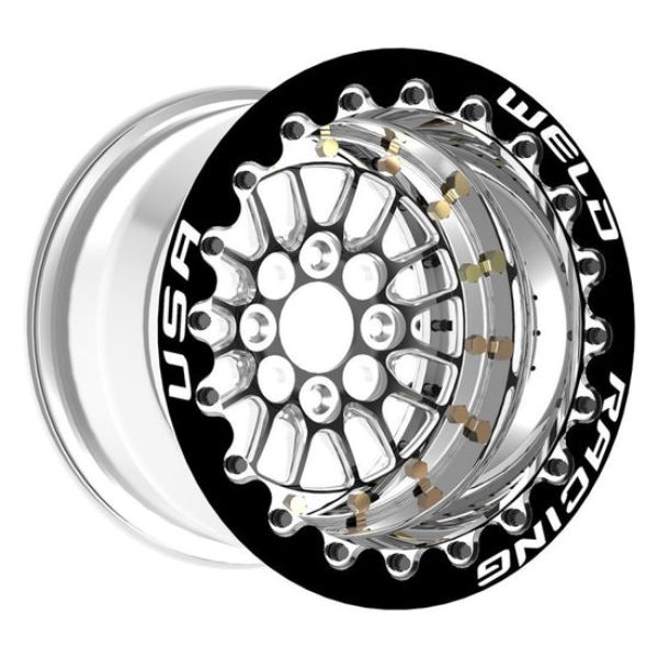 15 x 7 in. Tuner Import 4 x 100 mm Bolt Pattern 5 in. Backspace CTR Single Bead Lock MT Wheel, Black