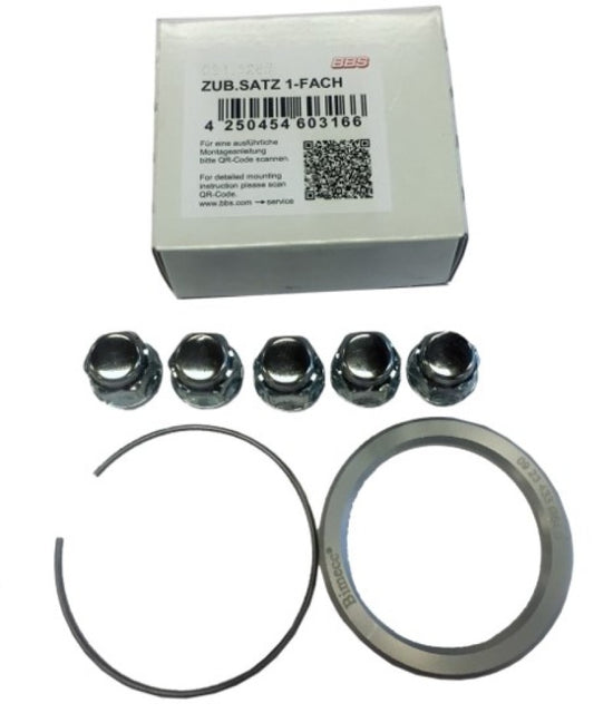 82 mm OD PFS Kit with 66.9 mm ID Ring, 82 mm Clip & Lug Nuts for Camaro & Corvette