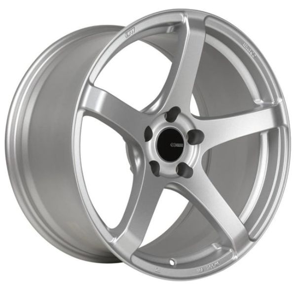 18 x 9.5 in. Kojin 15 mm Offset 5 x 114.3 mm Bolt Pattern 72.6 mm Bore Wheel, Matte Silver