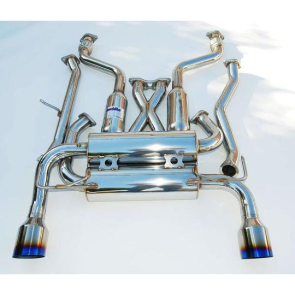 HS02N3ZGIT Single Layer Titanium Tip Cat-Back Exhaust for 2002-2008 Nissan 350Z Gemini