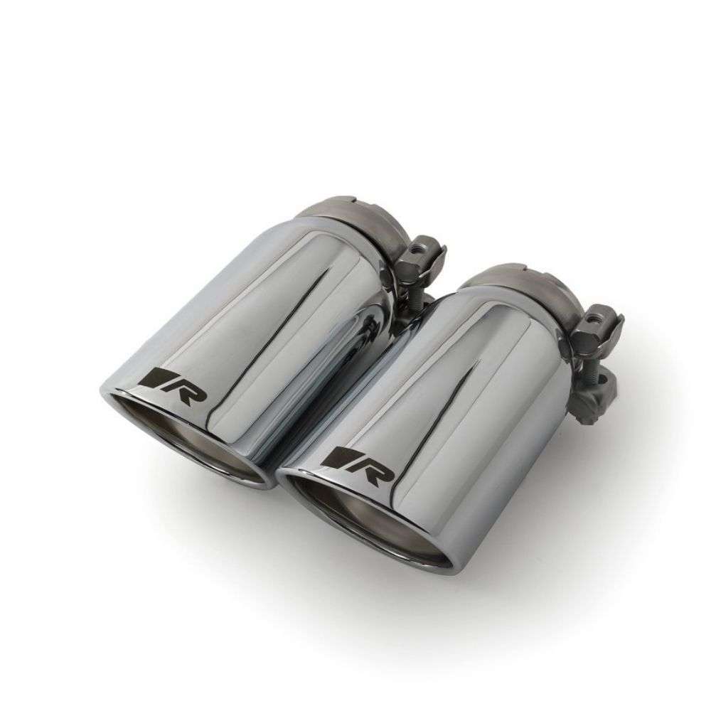 102 mm Stainless Steel Angled Chrome with Adjustable Clamp Tail Pipe Set - Pack of 2